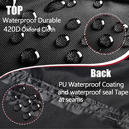 Motorcycle Cover Waterproof Outdoor,Breathable and Durable Oxford Cloth - size: 116Lx47.2Wx55H Inch