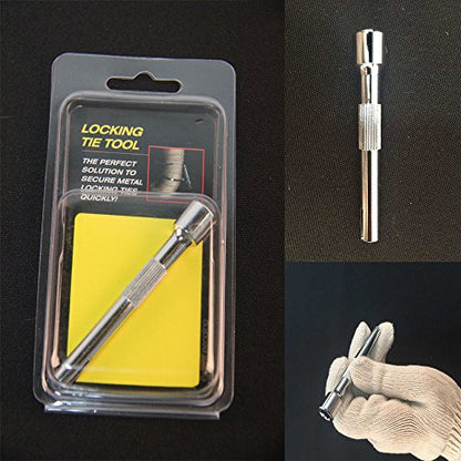 Exhaust Header Heat Wrap Locking Tie Tightening Tool+ 8MM Stainless Steel Coated Locking Cable Zip Ties 6 Pcs