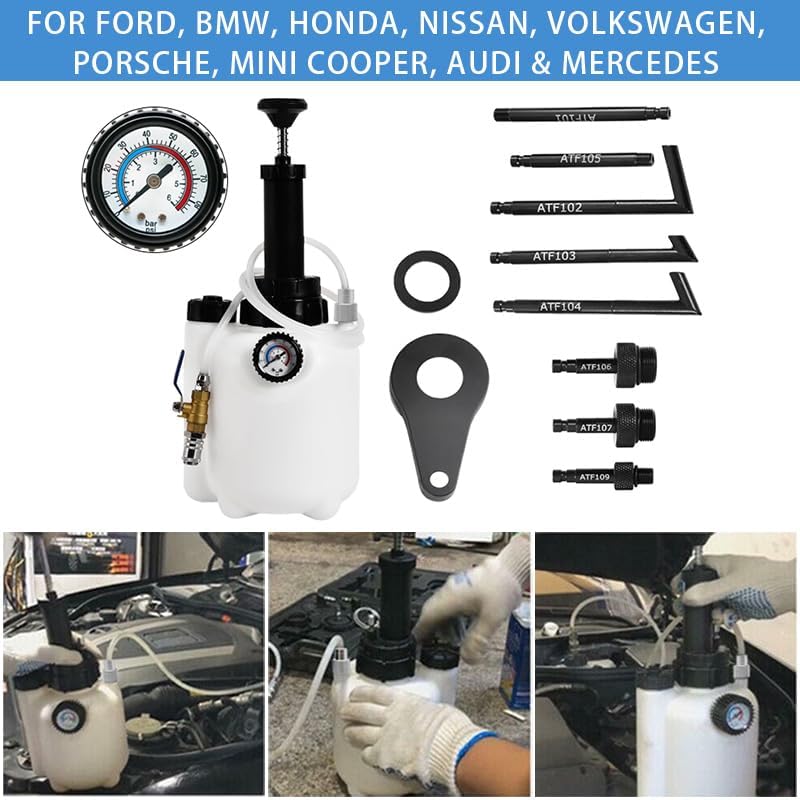 altivox 3L Transmission Fluid Pump Manual Oil Transfer Pump Fluid Transfer Pump Oil Filling Filler System Tool Extractor Tool Kit with Adapters