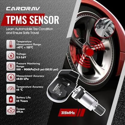 TPMS Sensor Mazda Abarth, 315MHz Tire Pressure Monitoring Sensor, 4 Pack - size: BHA437140