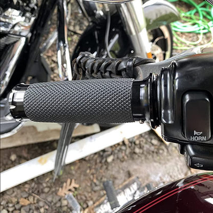 1 Inch Cable Throttle Handlebar Grips Motorcycle Hand Grips - color: #6 Black