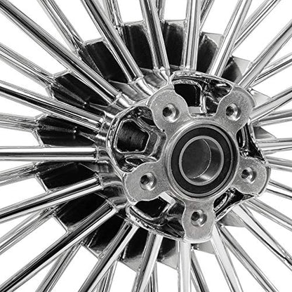TOFR 18x3.5 Fat Spoke Chrome Front Wheel For Harley Touring Baggers 84-08 - color: Chrome, size: Front:18inch x 3.5inch