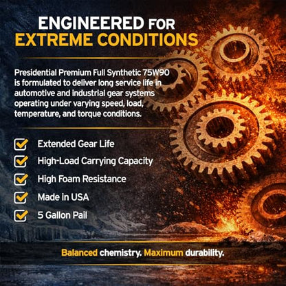 Presidential Premium Full Synthetic 75W90 Gear Lubricant GL-5 (5 gallons)