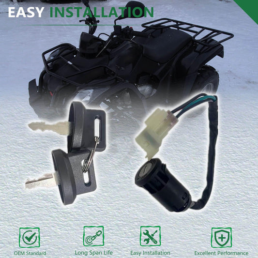 35010-LCA4-90A Ignition Key Switch Fit for Kymco ATV MXU 50 150(LB30AA and 2009-2010) for Arctic Cat Utility 150 2x4 2009-2019,Ignition Switch Lock Set Replace 35010-LCA4-90A 35010-LCA4-9V0 3305-756
