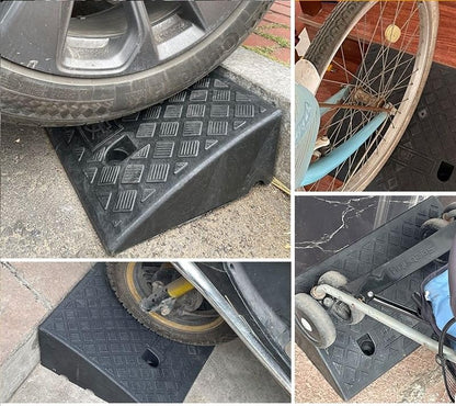 2Pack Curb Ramp, Portable Lightweight Heavy Duty Plastic Driveway Curb Ramps for Low Cars,Motorcycle Ramp,Curb Ramps (5.12 inch High) - size: 5.12 inch High