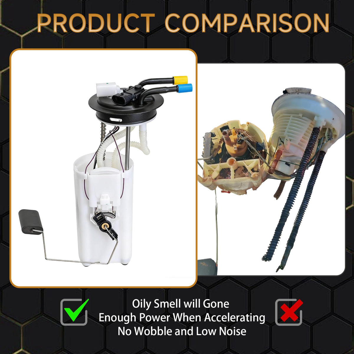 Fuel Pump Compatible with Chevy Suburban 1500 & GMC Yukon XL 1500 2002 2003 2004 V8 5.3L Replace E3560M, SP3518M with Pressure Sensor and Seal Ring - color: E3560M