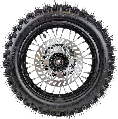 12" Rear Wheel 80/100-12 Tire Assembly For Dirt Pit Bike 125cc 140cc 150cc Apollo SSR XR CRF TaoTao Includes Brake Rotor and 428 Sprocket (12 with Components) - size: 12 with Components