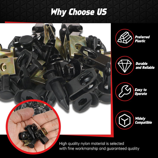 OTUAYAUTO 150PCS Car Screws and Bolts, Push Rivet Fasteners U-Nuts Kit - size: 150Pcs 5 Sizes Clips