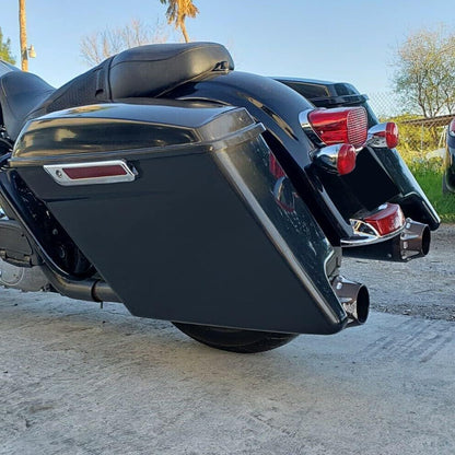 ECOTRIC 5'' Extended Stretched Saddlebags Compatible with 14-24 Harley - color: Black, size: Style1
